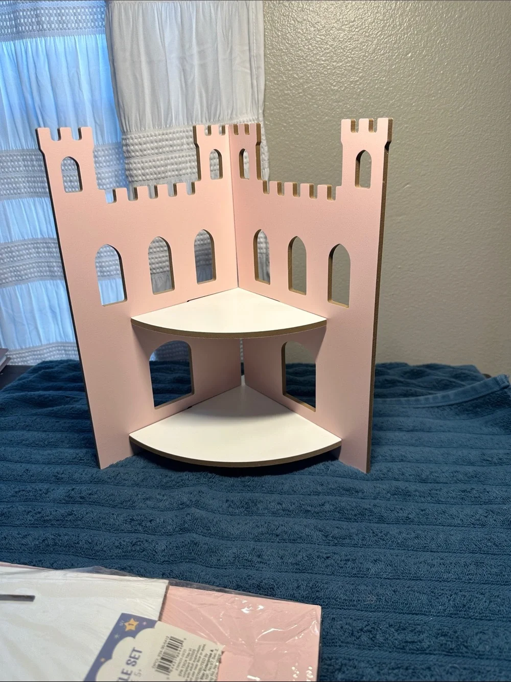 2 Pink Castle Corner Shelf Display’s NWT